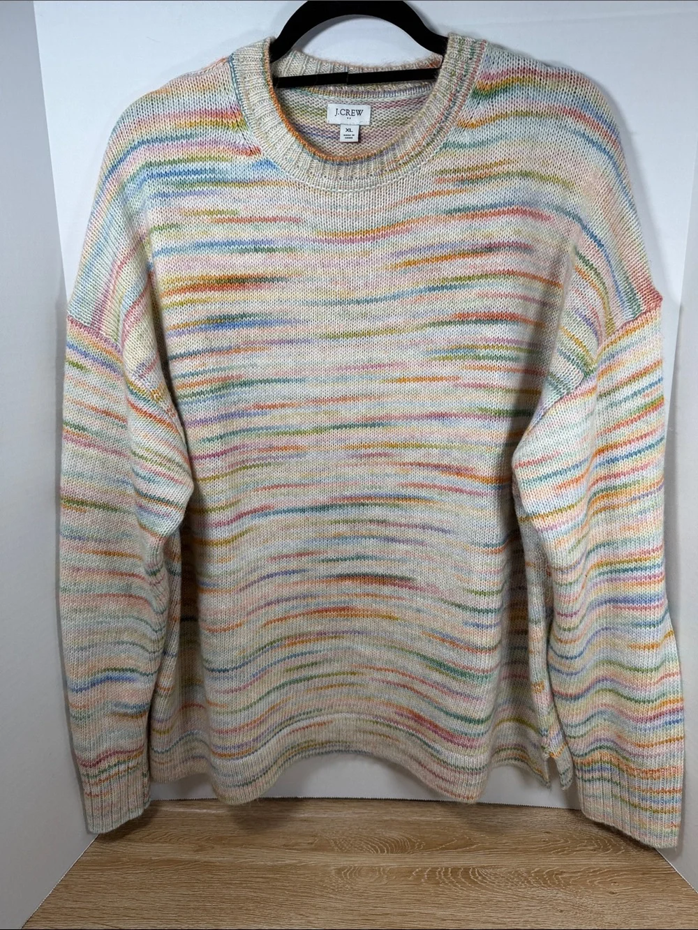 J. Crew Cream Multicolor Crewneck Sweater